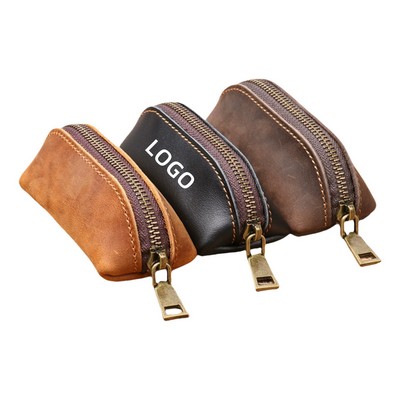 Leather Zipper Purse